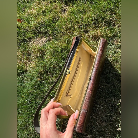 50s Vintage Brown Lizard Skin Purse - Picture 5 of 11